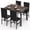 Brown-Black, variant on ENYOPRO 5 Piece Dining Table Set for 4, Modern Kitchen Table Set with 4 Leather Upholstered Chairs, Faux Marble Table and Chairs for Home Pub Bistro, Black