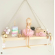 thumbnail image 2 of Estante de almacenamiento de muñecas de doble capa con cuentas de madera de alta gama de estilo nórdico, precio de habitación de niños, decoración de pared suave, 2 of 6