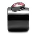 thumbnail image 4 of Luxe Jewelry Designs Women's Light Black Ion Plated Stainless Steel Ring With Light Rose Crystal -, 4 of 4