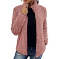 thumbnail image 5 of Winter Women Jacket with Double Pockets Thick Fleece Zipper Closure Cardigan Long Sleeves Warm Windproof Heat Retention Outdoor Coat, 5 of 8