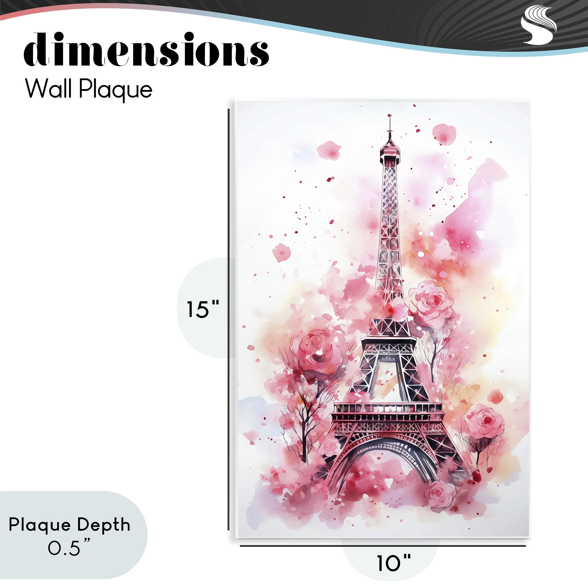 Stupell Industries Eiffel Tower In Roses Wall Plaque Art, design by Creative Studio