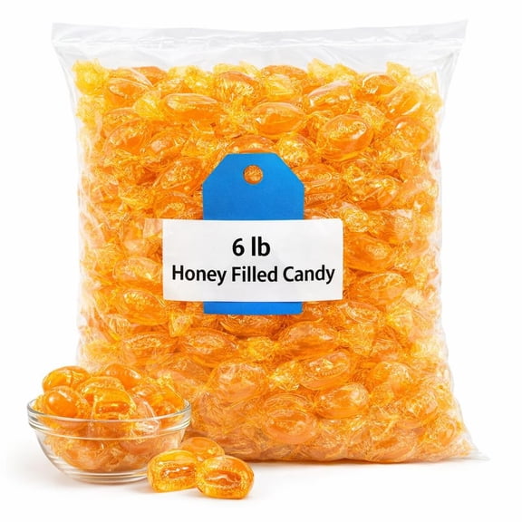 Honey Filled Candy – 6 lb Bulk Bag, Sweet Liquid-Filled Hard Candy for Snacking & Candy Bowls