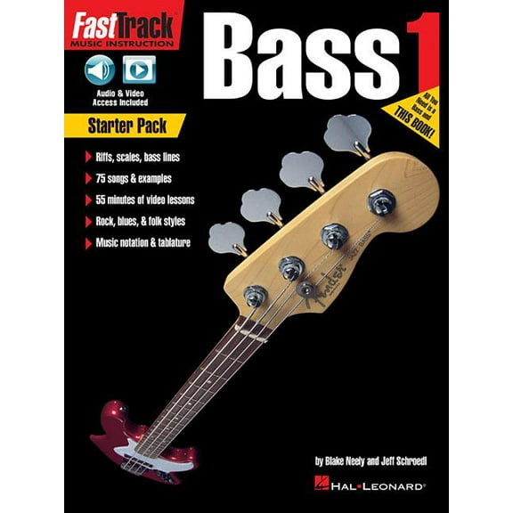 Fasttrack Bass Method - Starter Pack: Includes Book 1 with Online Audio and Video, (Paperback)