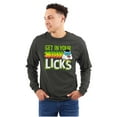 thumbnail image 3 of St Paddys Get In Your Licks Candy Owl Long Sleeve TShirt Men Women Brisco Brands L, 3 of 6