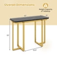 thumbnail image 3 of Gymax Console Table 42'' Modern Faux Marble Entryway Table w/ Geometric Metal Frame Black, 3 of 10