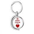 thumbnail image 1 of Quote Rojo mantener la calma y amor Rotating keychain Metal Keyring Holder, 1 of 2