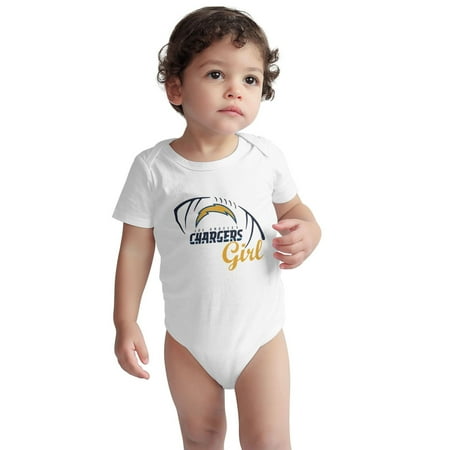 

Chargers Football Unisex Baby Short Sleeve Jumpsuit Newborn One Piece Suit Boys And Girls Round Neck Bodysuit