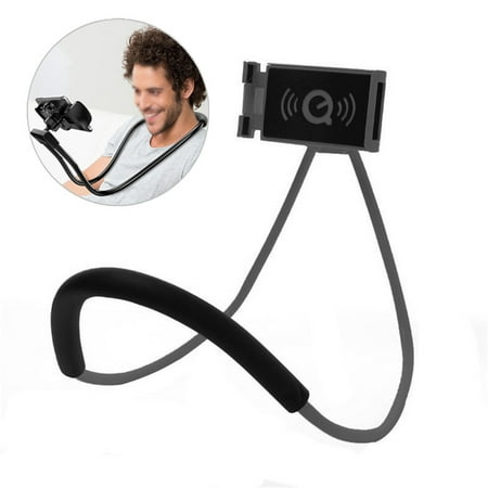 Baseball Cell Phone Holder 360° Flexible Lazy Hanging on Neck Phone Bracket Holder Desktop Support Mount for Universal Smart Cell Phone ()