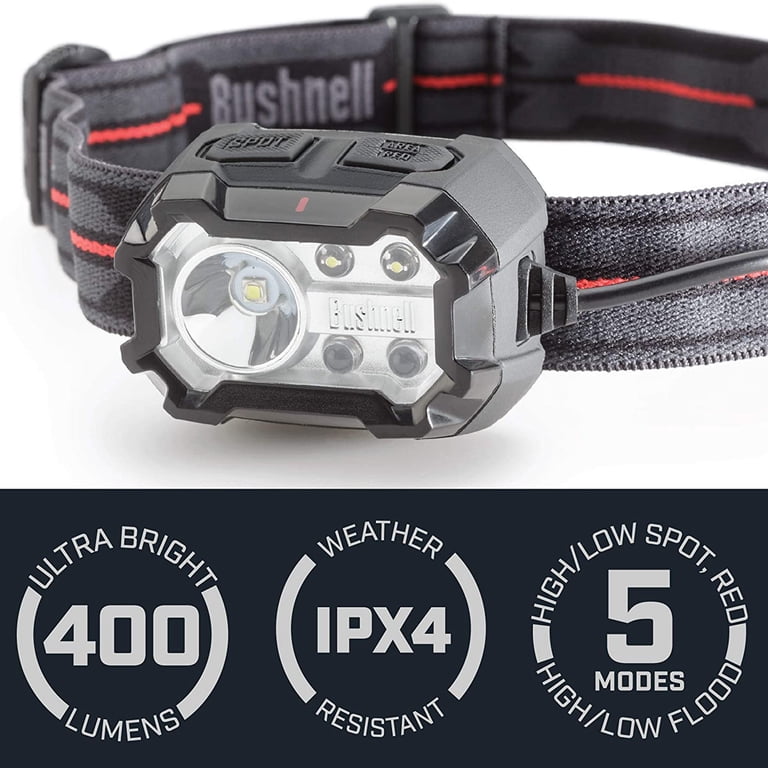 bushnell pro 400 rechargeable flashlight Headlamp The Bushnell TRKR 400 Lumen Multi Bushnell TRKR 400 Lumen LED