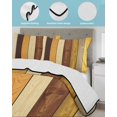 thumbnail image 4 of Farmhouse Yellow Brown Queen Size Down Alternative Comforter, Lightweight Comforter Quilt Bedding Set with Pillow Shams Retro Vintage Wood All Seasons Bed Comforter Duvet Insert 90"x96", 4 of 7