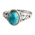 thumbnail image 2 of Opvise Antique Turquoise Natural Gemstone Bride Wedding Engagement Vintage Ring Gift, 2 of 8