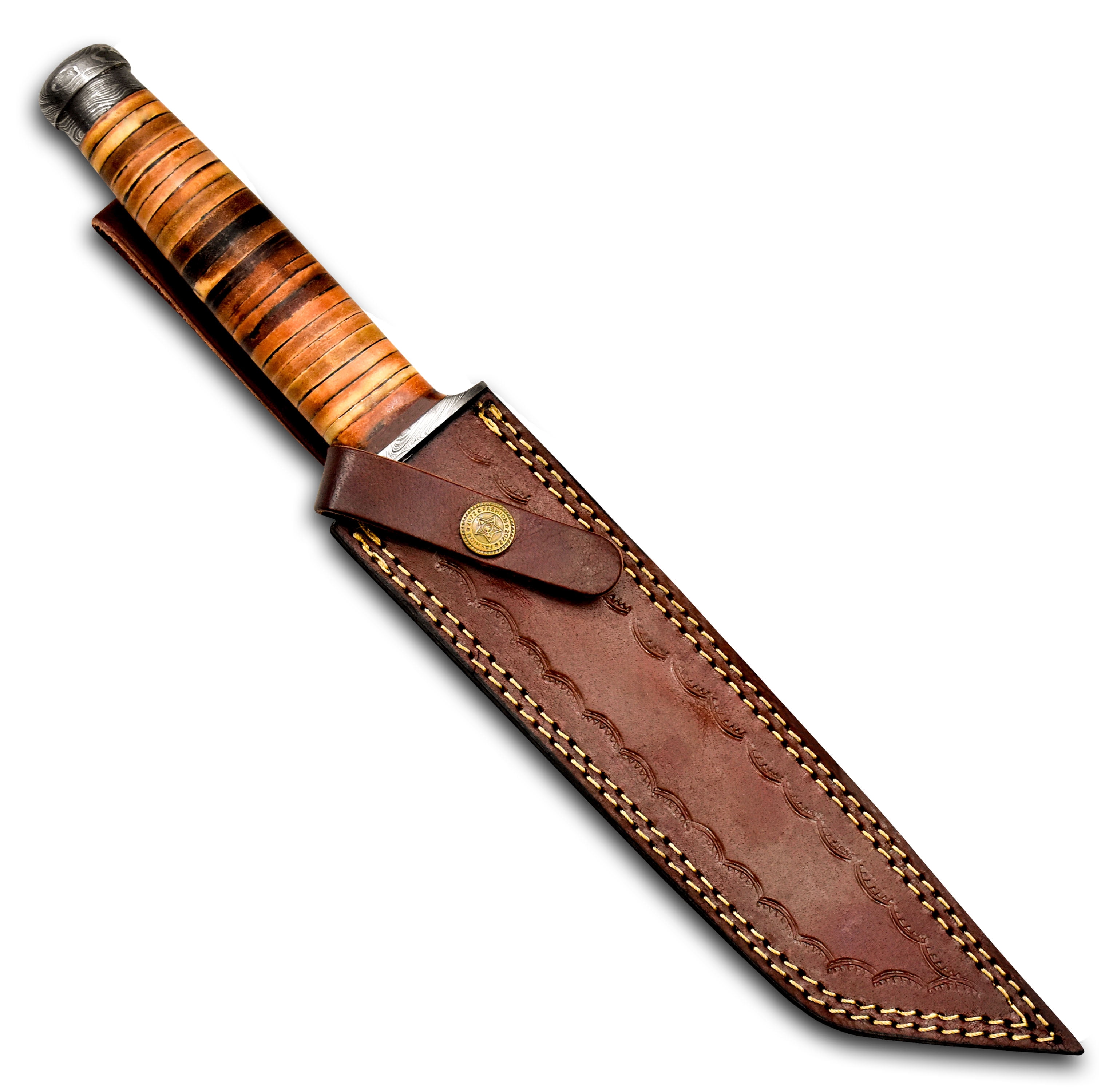 Hercules Knives Custom Hand Forged Damascus Steel Fixed Blade Tanto Hunting Knife Camping Survival Bushcrafting