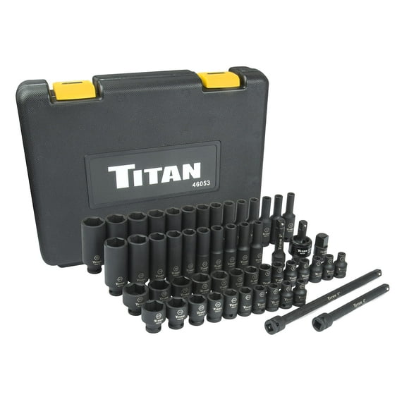 Titan 46053 53-Piece 1/4-Inch Drive SAE & Metric Impact Socket Set