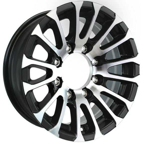 eCustomrim Aluminum Trailer Wheel 16X7 16 X 7 8 Lug 6.5 Center Avalanche Matte Black Rim
