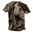 thumbnail image 4 of ZCFZJW 3D Horse Print T-Shirts for Men Big and Tall Regular Fit Casual Summer Short Sleeve Western Shirts Vintage Print Daily Vacation Tees Tops Multicolor#07 XXXXL, 4 of 6