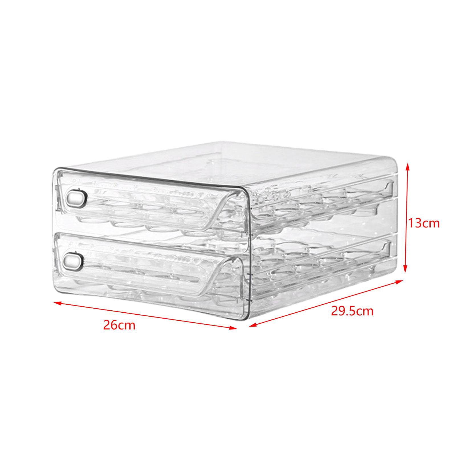 2 Layer Egg Holder Egg Storage Container with Handles Stackable Egg Fresh Storage Box Egg Tray for Countertop Fridge Cupboard Refrigerator L