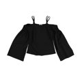 thumbnail image 1 of bar III Womens Textured Off the Shoulder Blouse, Black, X-Large, 1 of 2