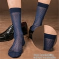 thumbnail image 6 of Classical Men Business Suit Dress Socks Sheer Nylon Pattern Breathable Thin Middle Tube Stocking for Formal Wear, 6 of 16