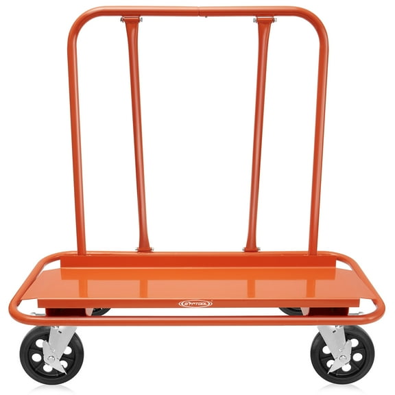 GypTool Heavy Duty Drywall Sheet Cart & Panel Dolly with 4 Swivel Wheels - Orange