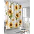 thumbnail image 3 of Retro Sunflower Shower Curtain, Vintage Flower Leaf Farmhouse Waterproof Shower Curtain Set with 12 Hooks Lightweight Washable Fabric Shower Curtains for Bathroom 48x72 Inches, 3 of 6