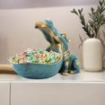 thumbnail image 4 of Hippo Statue,Large Hippopotamus Figurine Home Sculpture with Resin, Hippo Candy Jar, Candy Dish Bowl for Office Desk, Key Bowl for Entryway Table,Container Storage Art Decor Box(Dark Blue), 4 of 7