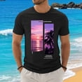 thumbnail image 2 of Graphic Tshirt for Men Print Vintage T Shirt Tees Casual Loose Fit Retro Streetwear Shirts Tops Black,L, 2 of 5