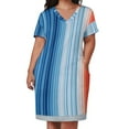 thumbnail image 2 of Warming Stripe: Vestido holgado global con bolsillo, vestido de cumpleaños para mujer, ropa estética., 2 of 6