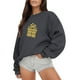 thumbnail image 1 of Gibobby Sudaderas para mujer Sudadera con capucha de manga larga con estampado de oro de imitación para mujer(Gris,M), 1 of 4