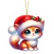 thumbnail image 2 of Decoración del hogar, decoración de habitaciones, decoración de paredes, gorro navideño, gatitos lindos, decoraciones navideñas, decoración interior de coche plano transfronterizo, colgante, llavero,, 2 of 2