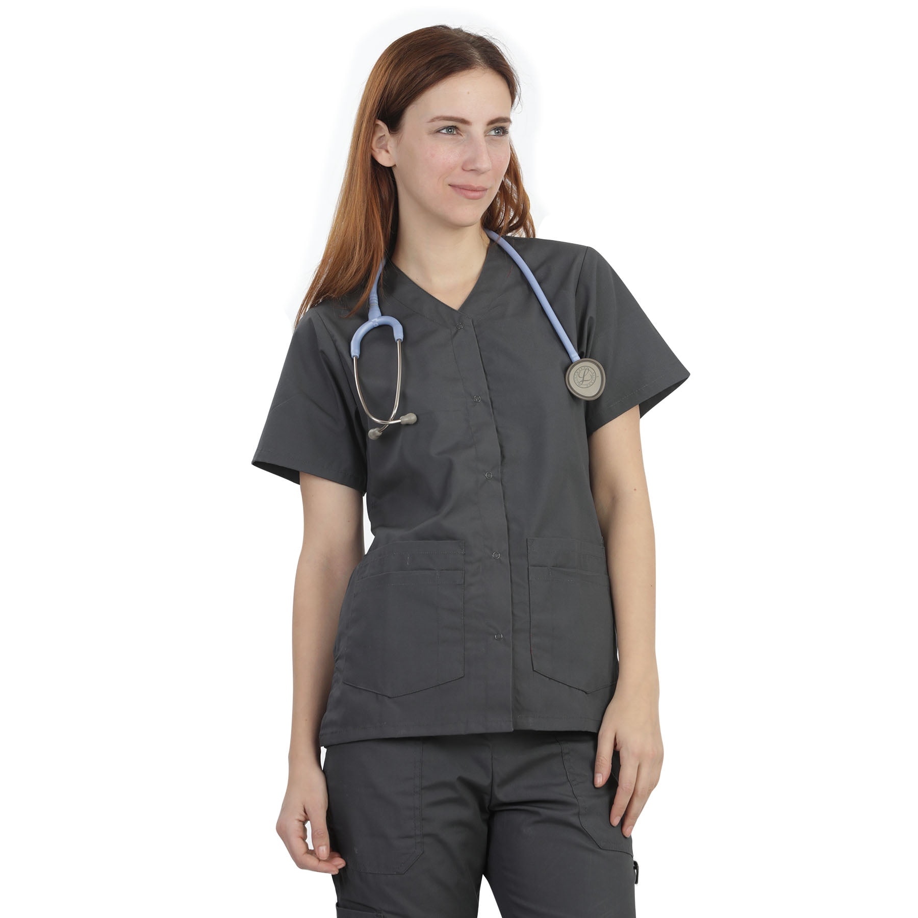 Mazel Uniforms MAZEL UNIFORMS SCRUB TOP FOR WOMEN WITH SNAP CLOSURE