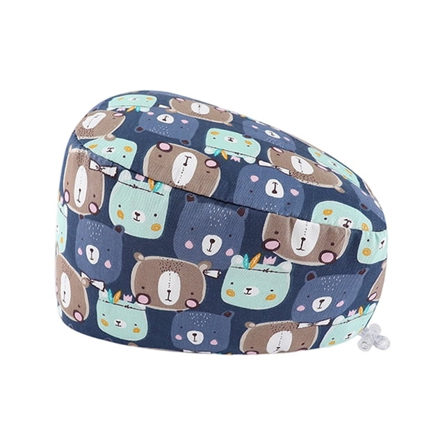 Unisex Scrub Hat Breathable Printed Bouffant Cap for Everyday Comfort and Easy Hairstyle Management