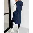 thumbnail image 4 of Sleeveless Women Long Puffer Hood Quilted Winter Outwear Vest Jackets Coats, 4 of 4