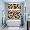 thumbnail image 4 of Red Strawberry Kitchen Curtains Valances and Tiers Set of 3 Country Fruit Flower Floral Lraf Green Background Tier Curtains and Valance with Rod Pocket for Small Windows, 27.5"x24", 4 of 9