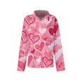 thumbnail image 3 of Kixjoy Valentines Tops for Women Trendy Button Down Collared Shirt Long Sleeve Soft Casual Blouse Lightweight Dressy Womens Blouses, Hot Pink XL, 3 of 5
