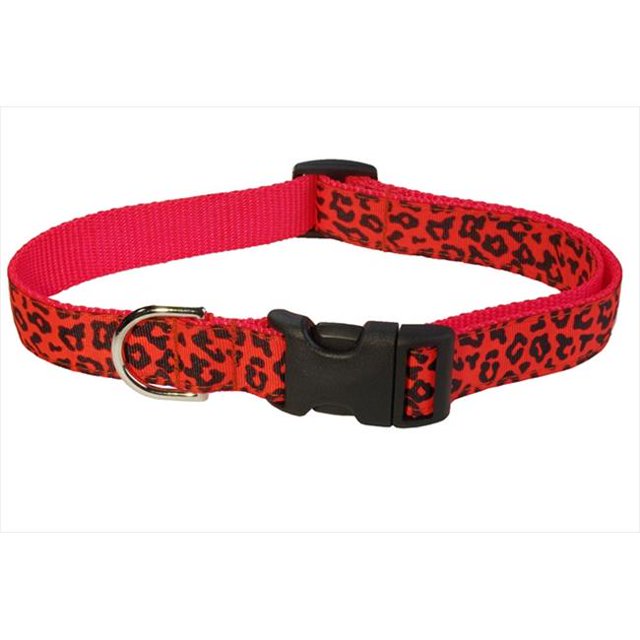 Leopard Dog Collar, Orange - Medium