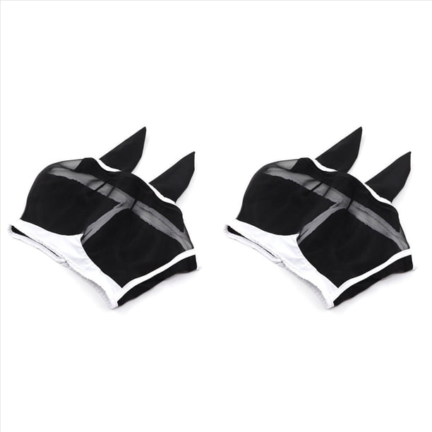 2X Máscara de Caballo Ajustable, Transpirable, Anti-UV, Anti-Mosquitos, Protección Ocular para Mascotas, , Cubierta Protectora Anti-Moscas M