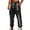 Black, variant on Mens Casual Style Athletic Fit Fleece Lined Cuffed Ankle Long Pants Elastic Waist Drawstring Closure Gray XL