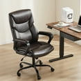 thumbnail image 7 of edx Leather Home Office Desk Chair, Big and Tall Chair with Ergonomic High Back, 300lbs, Brown, 7 of 7