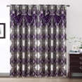 thumbnail image 3 of Petrichor Elegant Curtains with Gold Silver Threads 2 Panels Set - Luxury Window Treatment Attached Valance, Sheer Backing, and 2 Tie Backs for Bedroom and Living Room, 54x84 inches, Purple, 3 of 10