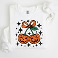 thumbnail image 5 of Coquette Pumpkin Cherry Sweatshirt – Cute Fall Halloween Pullover with Girly Aesthetic, Funny Autumn Graphic for Women and Men, 5 of 7