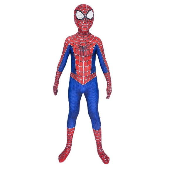 Spider Costume, Super Spider Hero Full Body Zentai, Spider Like Man Cosplay Costume Full Body Zentai Jumpsuit Fancy Dress Halloween Costumes for K'i'd's, Red, 120