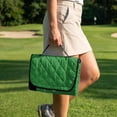 thumbnail image 4 of Xixirimido Quilted Golf Cart Seat Blanket Portable Golf Cart Seat Cover Towel for EZGO Yamaha Club Car & More 2-Seater Carts Foldable for Easy Carry, Dachshund Dog Golf Theme Green, 4 of 8