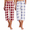 Red/Blue, variant on 2 Pack Women's Capri Pajama Pants Printed Drawstring Comfy Pj Bottoms With Pockets