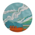 thumbnail image 4 of Orinice Mountains Clouds Bird Round Table Cover Stain Resistant Washable Indoor Outdoor Tablecloth Kitchen Dining Wedding Parties Elastic Edge 100% Polyester Fiber 54-58, 4 of 8