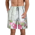 thumbnail image 1 of Balery Vintage Wood with Floral Traje de Baño Estilo Hawaiano para Hombre, Shorts de Secado Rápido con Bolsillos-Small, 1 of 6