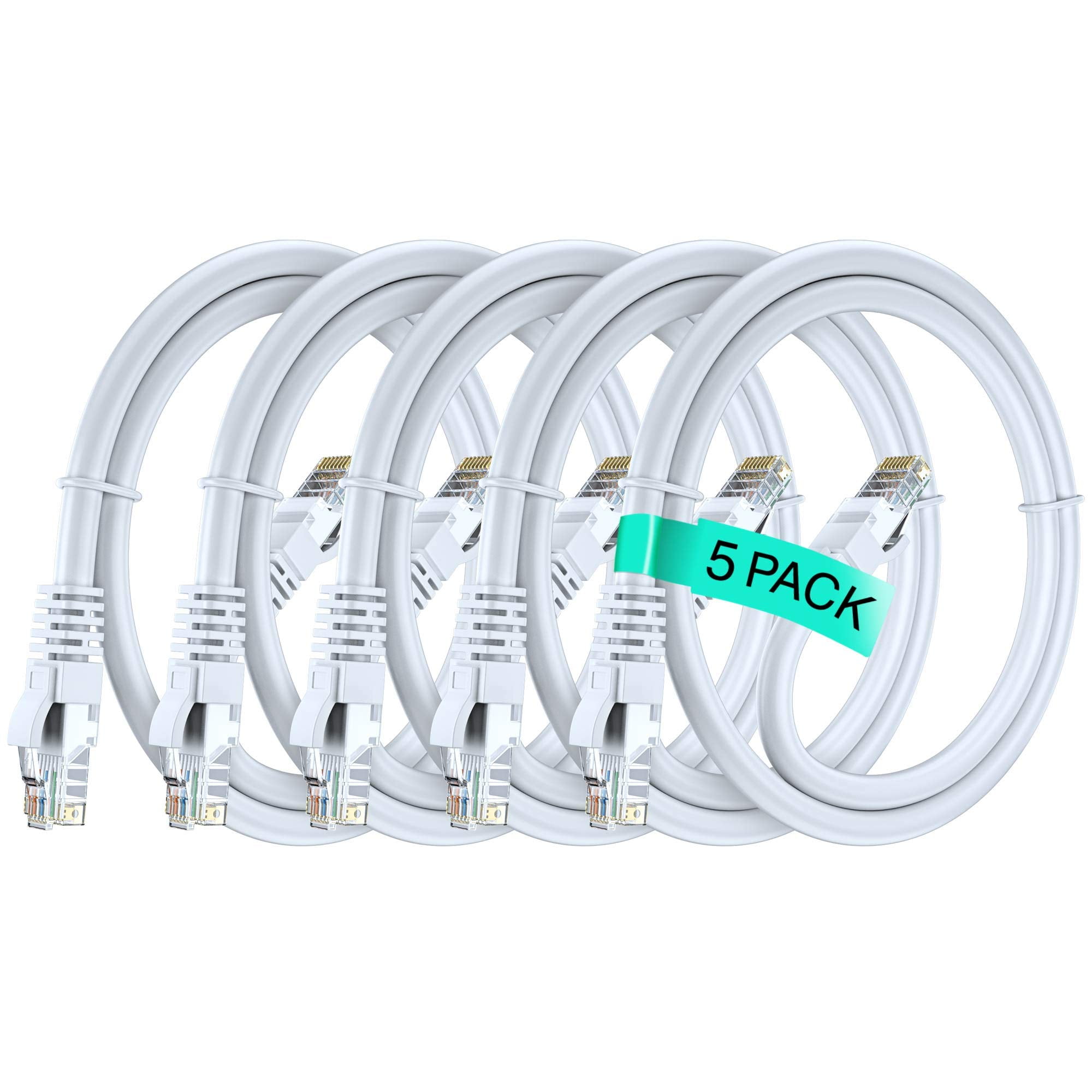 Cable 20ft Cat 6 Pure Copper, UL Listed, LAN UTP Cat6, RJ45