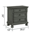 thumbnail image 3 of DeeHome Jackson Modern Style 2-Drawer Nightstand Made with Wood & Rustic Gray Finish, 3 of 6