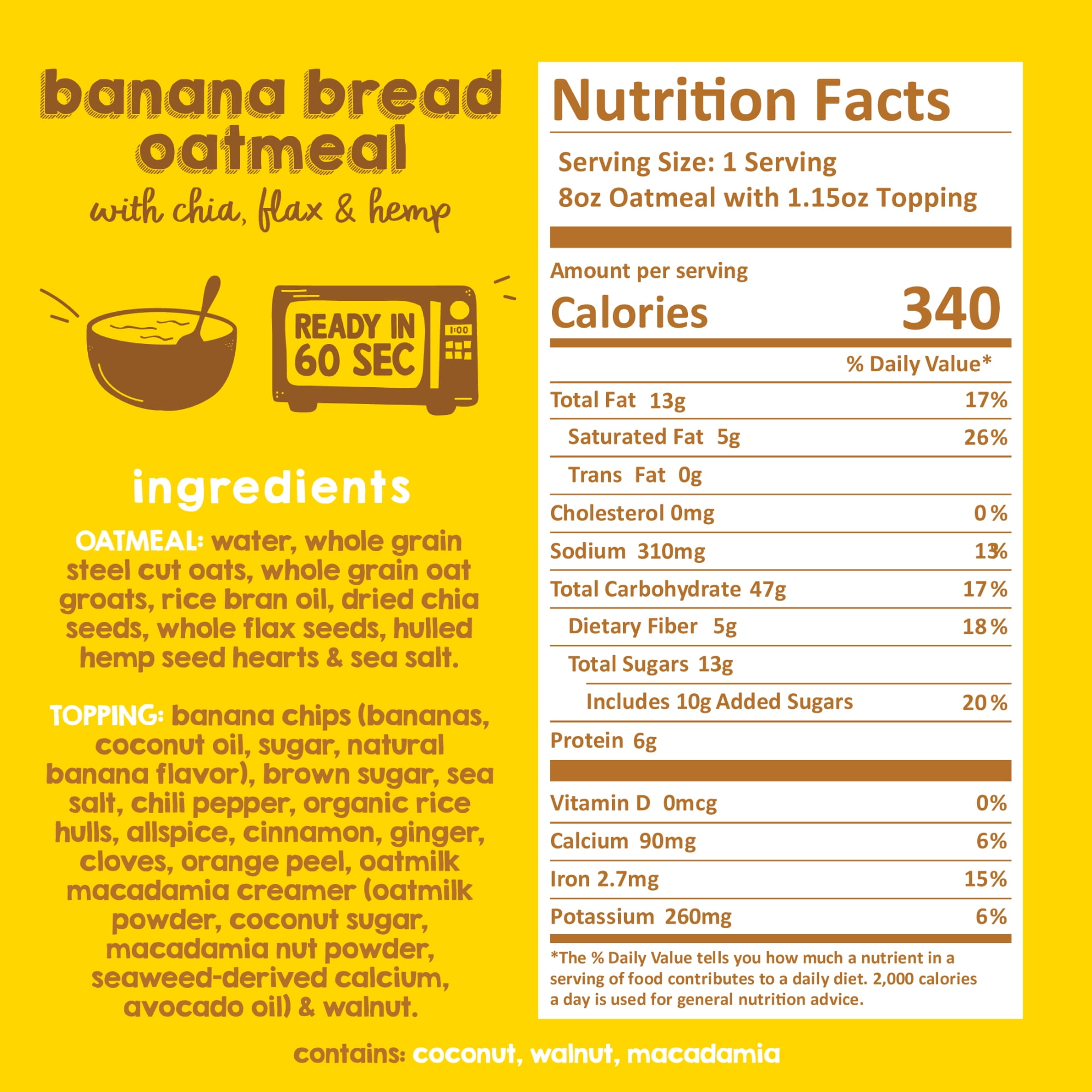 Proper Good Instant Oatmeal, Banana Bread, Steel Cut Oats, Shelf-Stable, 9.12 oz Packet
