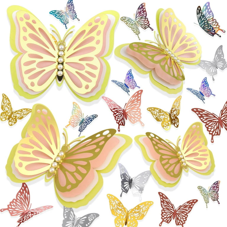 4pcs Hot Stamping Butterfly Sticker Sticker Material Decorative