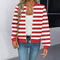 thumbnail image 2 of LWITHSZG Bomber Jacket Women Trendy Striped Waffle Full Zip up Coat Long Sleeve Going Out Tops Fall Winter Casual Outerwear with Pockets Size XXL, 2 of 6